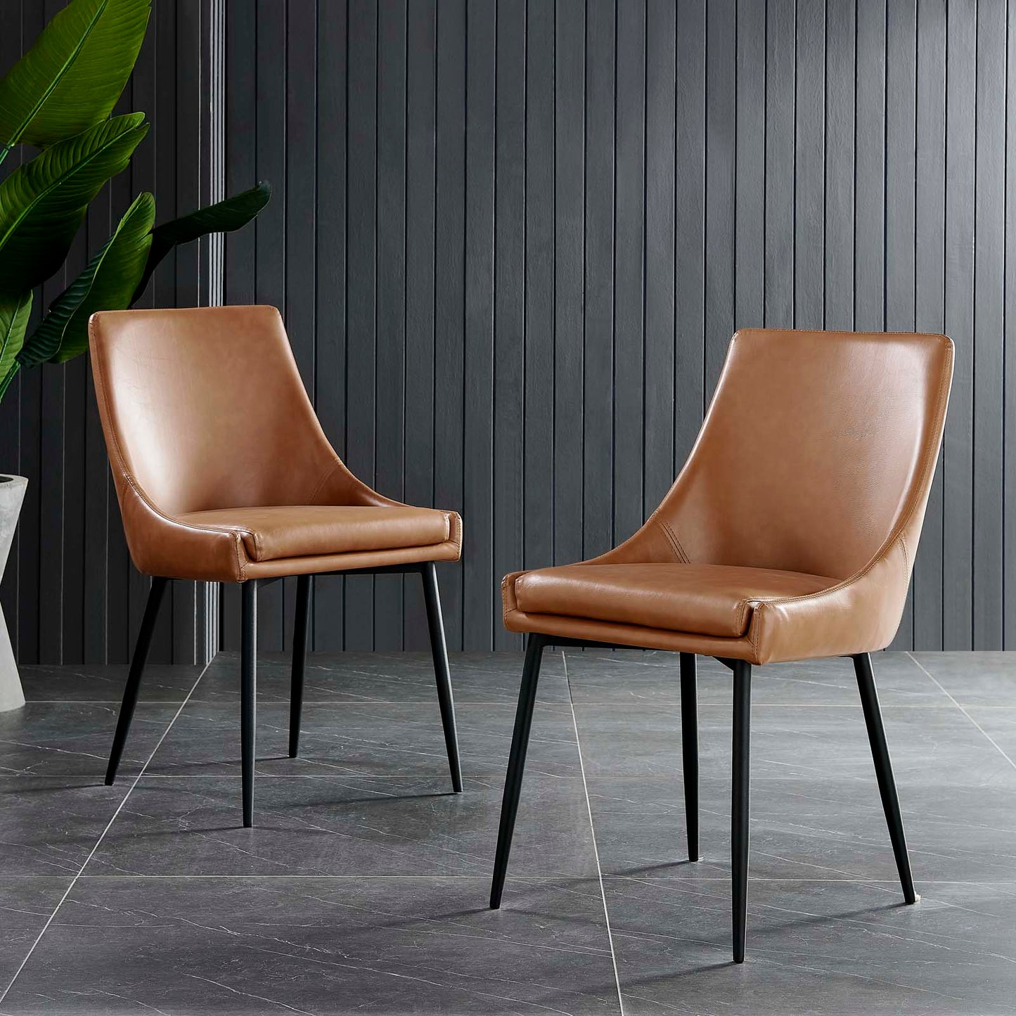 Modway Viscount Vegan Leather Dining Chairs - Set of 2 | Dining Chairs | Modishstore-9