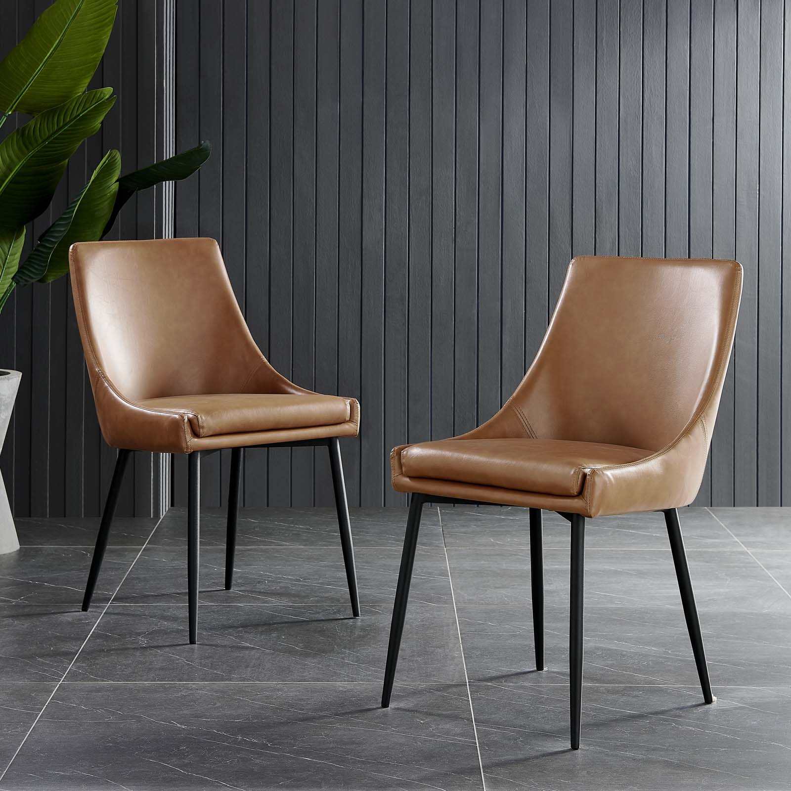 Modway Viscount Vegan Leather Dining Chairs - Set of 2 | Dining Chairs | Modishstore-9