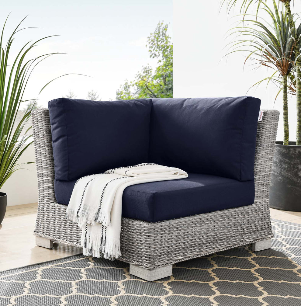 Modway Conway Outdoor Patio Wicker Rattan Corner Chair - EEI-4838 | Outdoor Sofas, Loveseats & Sectionals | Modishstore - 9