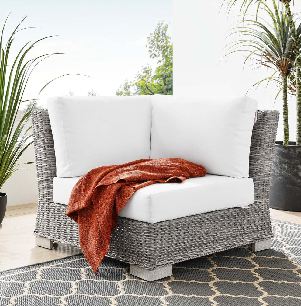 Modway Conway Outdoor Patio Wicker Rattan Corner Chair - EEI-4838 | Outdoor Sofas, Loveseats & Sectionals | Modishstore - 13