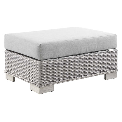 Modway Conway Outdoor Patio Wicker Rattan Ottoman | Outdoor Sofas, Loveseats & Sectionals | Modishstore-2