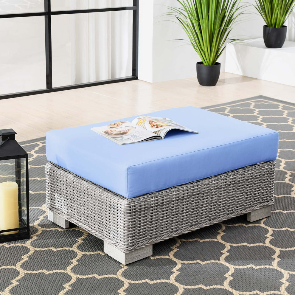 Modway Conway Outdoor Patio Wicker Rattan Ottoman - EEI-4839 | Outdoor Ottomans | Modishstore - 5