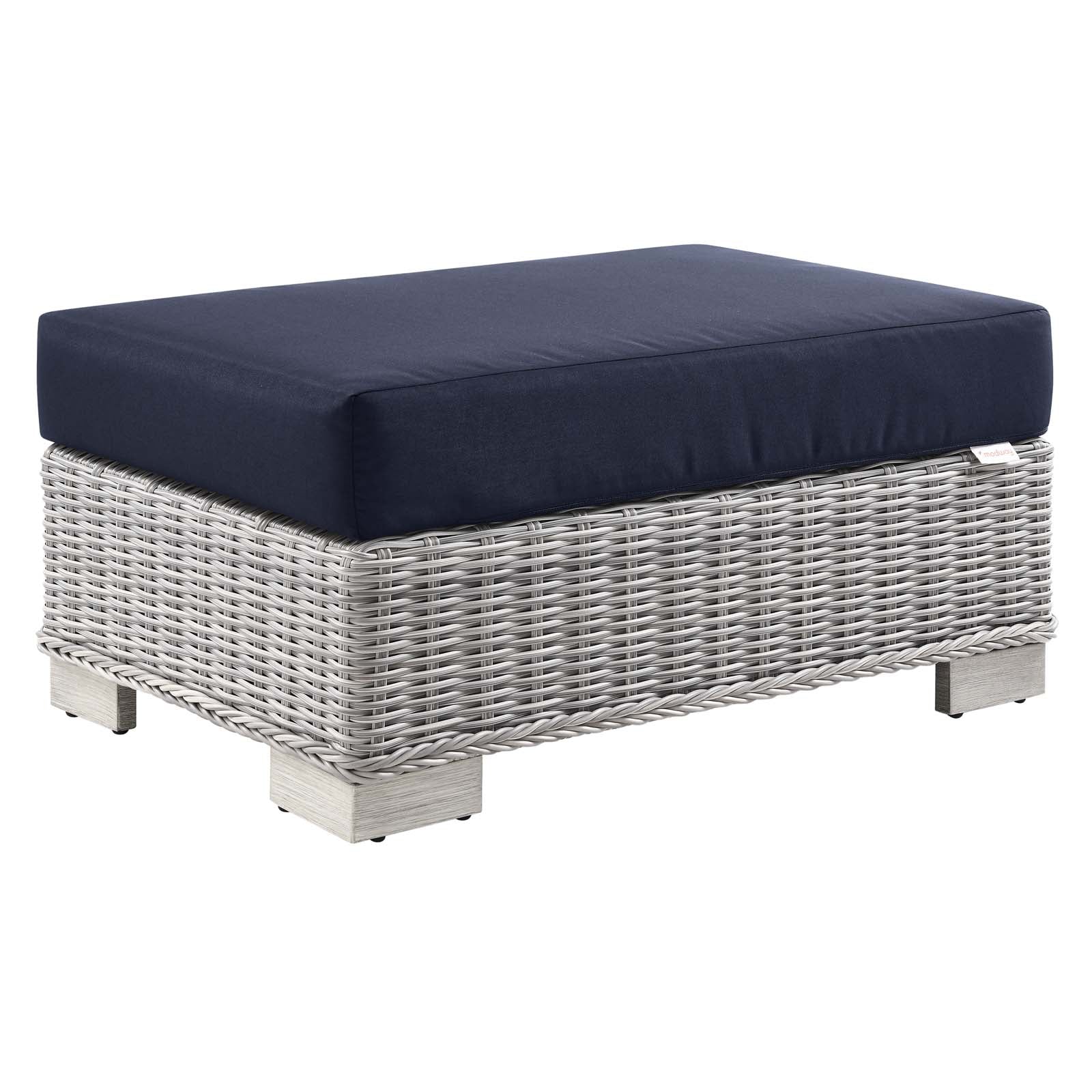 Modway Conway Outdoor Patio Wicker Rattan Ottoman | Outdoor Sofas, Loveseats & Sectionals | Modishstore-10