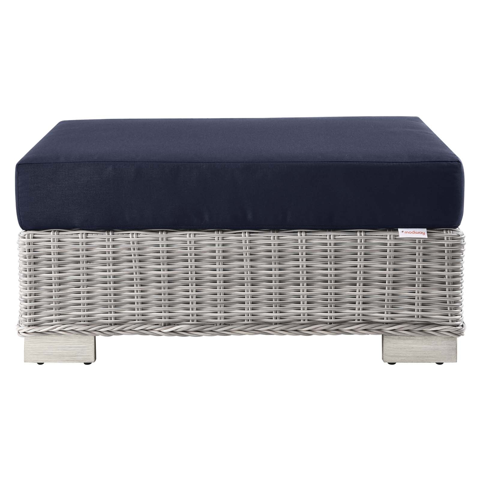 Modway Conway Outdoor Patio Wicker Rattan Ottoman | Outdoor Sofas, Loveseats & Sectionals | Modishstore-13