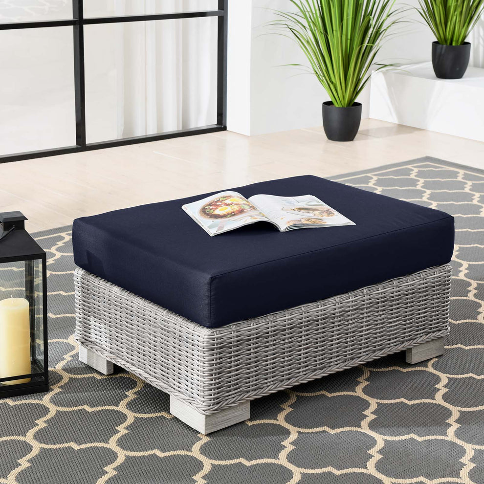 Modway Conway Outdoor Patio Wicker Rattan Ottoman - EEI-4839 | Outdoor Ottomans | Modishstore - 8
