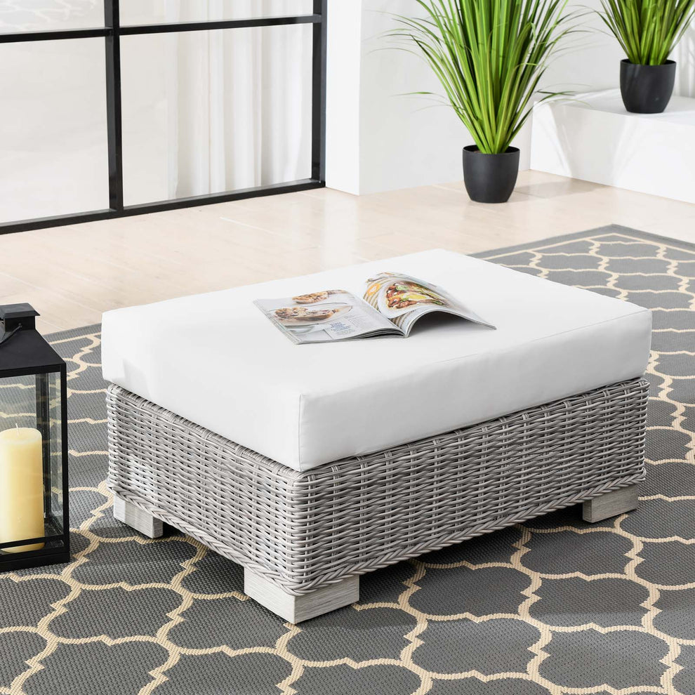 Modway Conway Outdoor Patio Wicker Rattan Ottoman - EEI-4839 | Outdoor Ottomans | Modishstore - 12