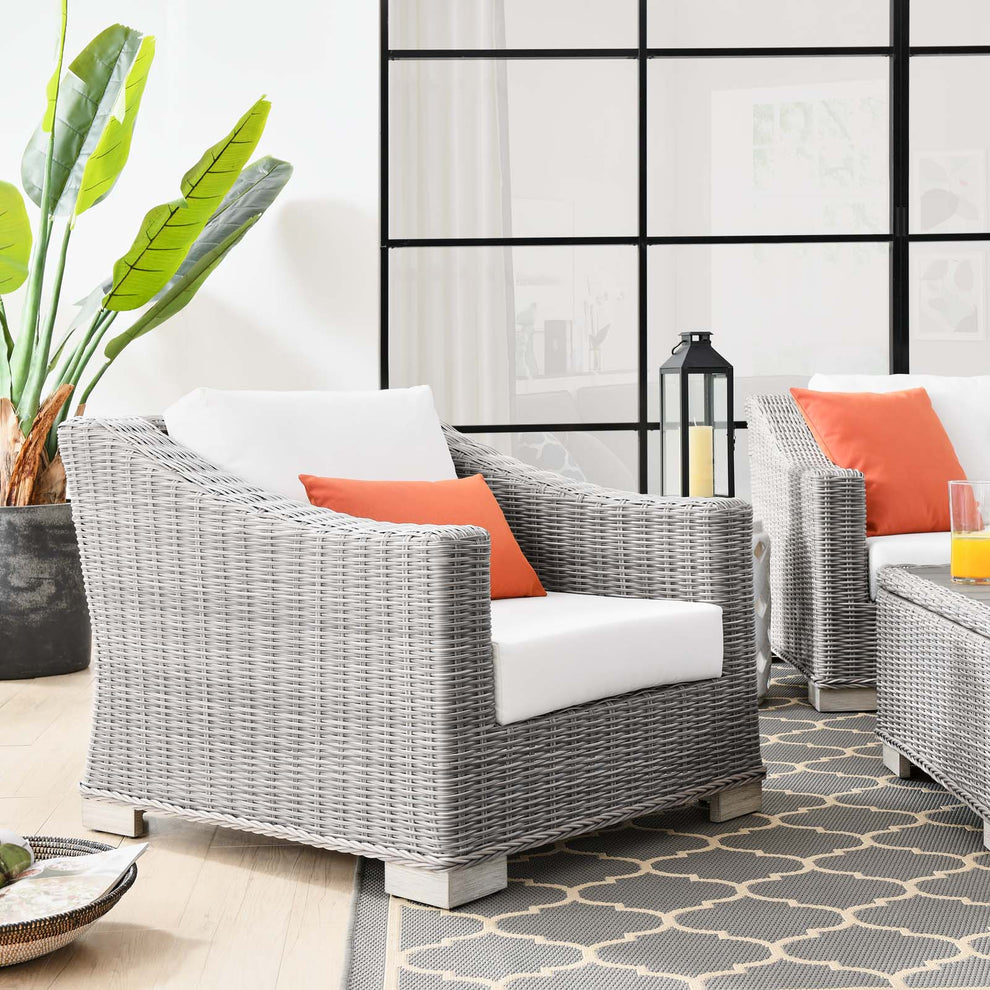 Modway Conway Outdoor Patio Wicker Rattan Armchair - EEI-4840 | Outdoor Sofas, Loveseats & Sectionals | Modishstore - 11