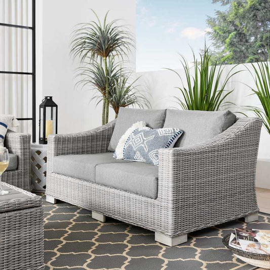 Modway Conway Outdoor Patio Wicker Rattan Loveseat | Outdoor Sofas, Loveseats & Sectionals | Modishstore