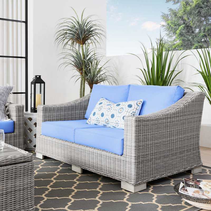 Modway Conway Outdoor Patio Wicker Rattan Loveseat - EEI-4841 | Outdoor Sofas, Loveseats & Sectionals | Modishstore - 5