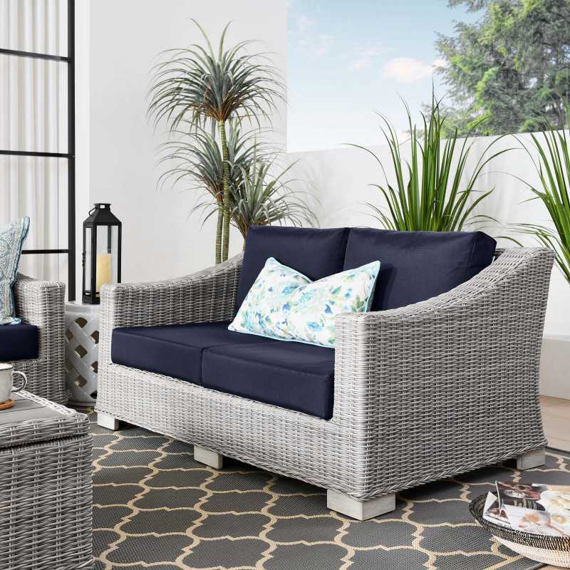 Modway Conway Outdoor Patio Wicker Rattan Loveseat | Outdoor Sofas, Loveseats & Sectionals | Modishstore-8