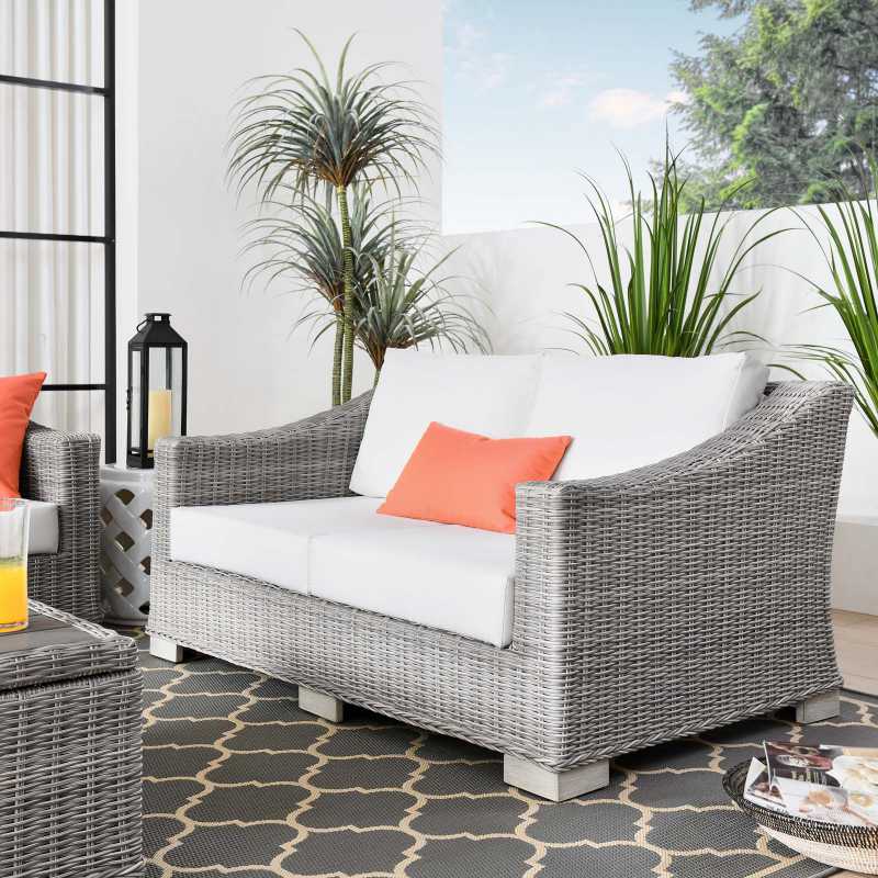 Modway Conway Outdoor Patio Wicker Rattan Loveseat - EEI-4841 | Outdoor Sofas, Loveseats & Sectionals | Modishstore - 11