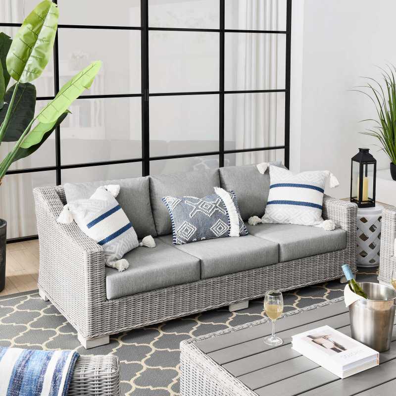 Modway Conway Outdoor Patio Wicker Rattan Sofa - EEI-4842 | Outdoor Sofas, Loveseats & Sectionals | Modishstore - 1