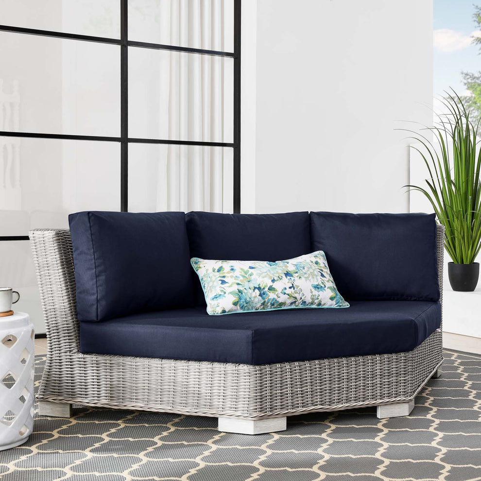 Modway Conway Outdoor Patio Wicker Rattan Round Corner Chair - EEI-4844 | Outdoor Sofas, Loveseats & Sectionals | Modishstore - 9