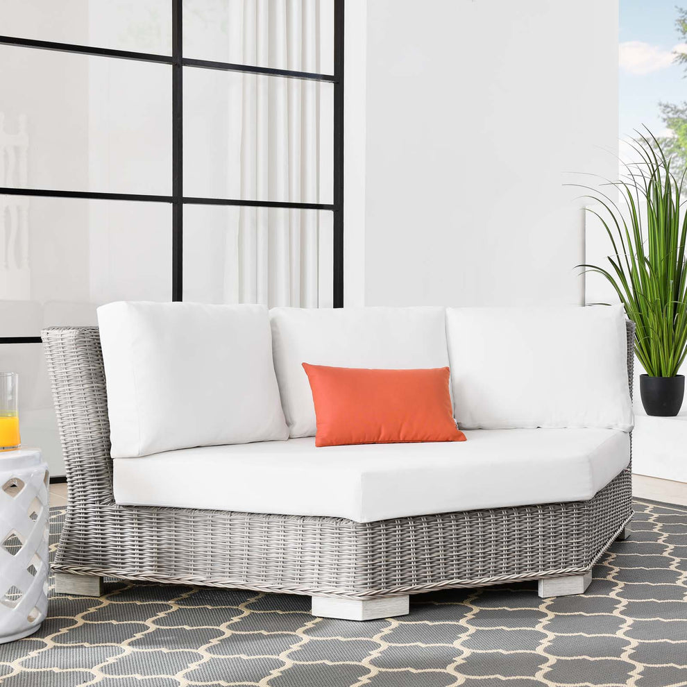 Modway Conway Outdoor Patio Wicker Rattan Round Corner Chair - EEI-4844 | Outdoor Sofas, Loveseats & Sectionals | Modishstore - 13