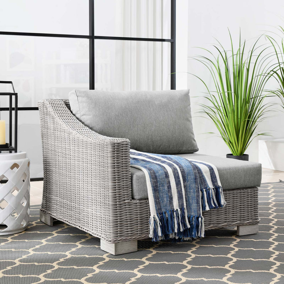 Modway Conway Outdoor Patio Wicker Rattan Left-Arm Chair - EEI-4845 | Outdoor Chairs | Modishstore - 1