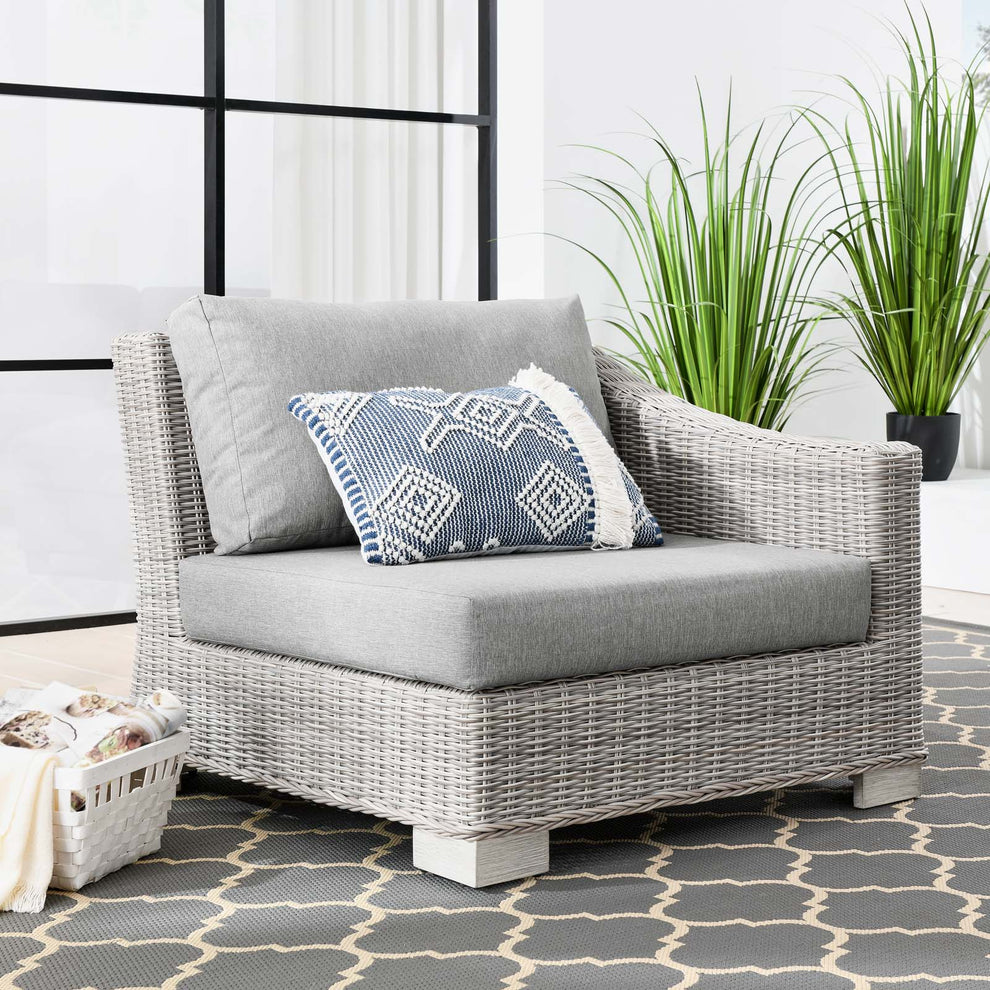 Modway Conway Outdoor Patio Wicker Rattan Right-Arm Chair - EEI-4846 | Outdoor Chairs | Modishstore - 1