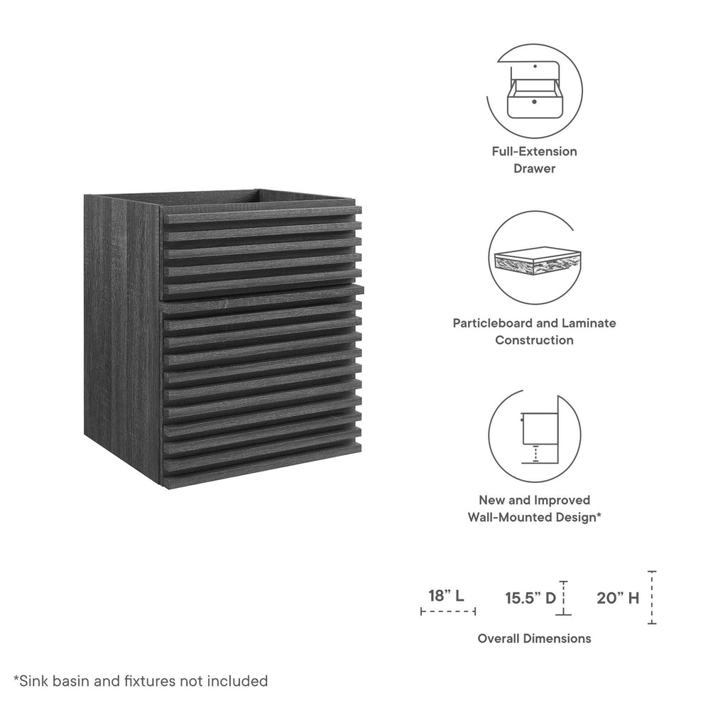 Render 18" Wall-Mount Bathroom Vanity Cabinet By Modway - EEI-4848 | Bathroom Accessories | Modishstore - 8