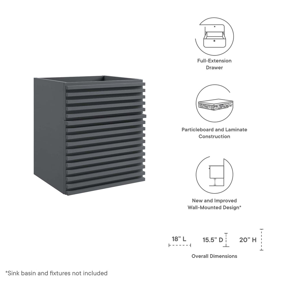 Render 18" Wall-Mount Bathroom Vanity Cabinet By Modway - EEI-4848 | Bathroom Accessories | Modishstore - 15