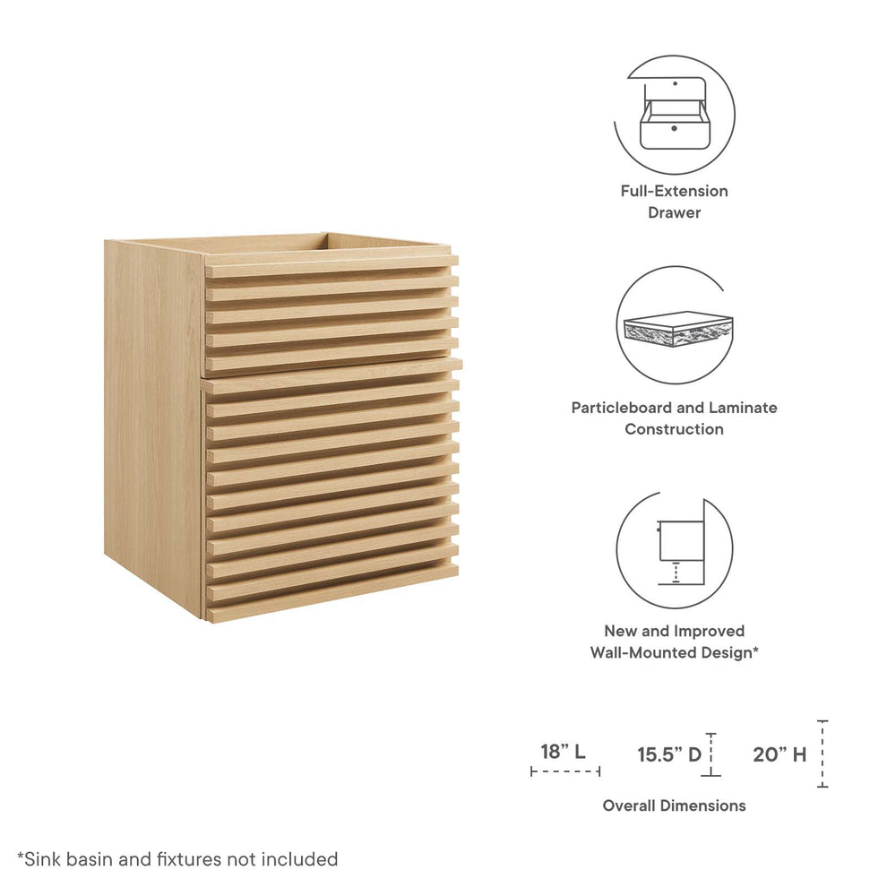 Render 18" Wall-Mount Bathroom Vanity Cabinet By Modway - EEI-4848 | Bathroom Accessories | Modishstore - 23