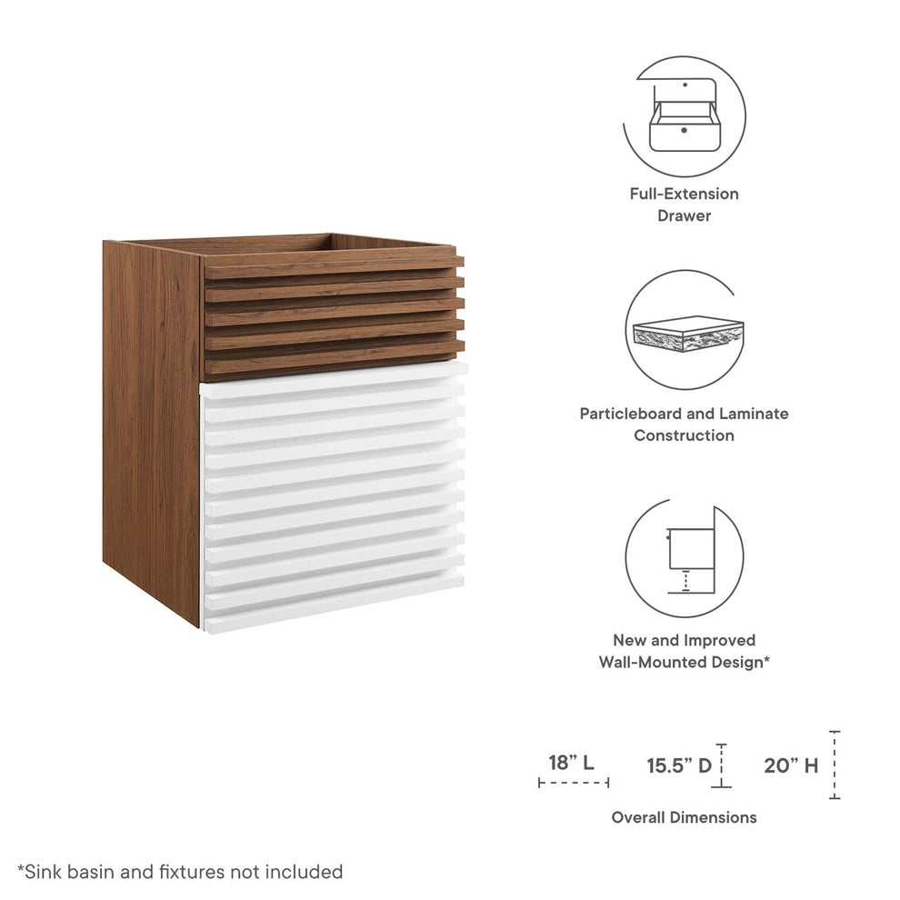 Render 18" Wall-Mount Bathroom Vanity Cabinet By Modway - EEI-4848 | Bathroom Accessories | Modishstore - 47