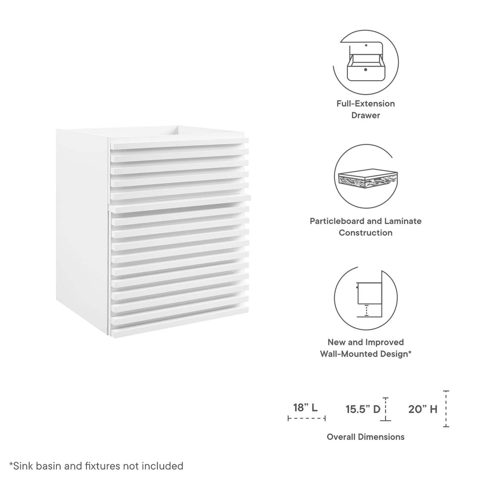 Render 18" Wall-Mount Bathroom Vanity Cabinet By Modway - EEI-4848 | Bathroom Accessories | Modishstore - 39