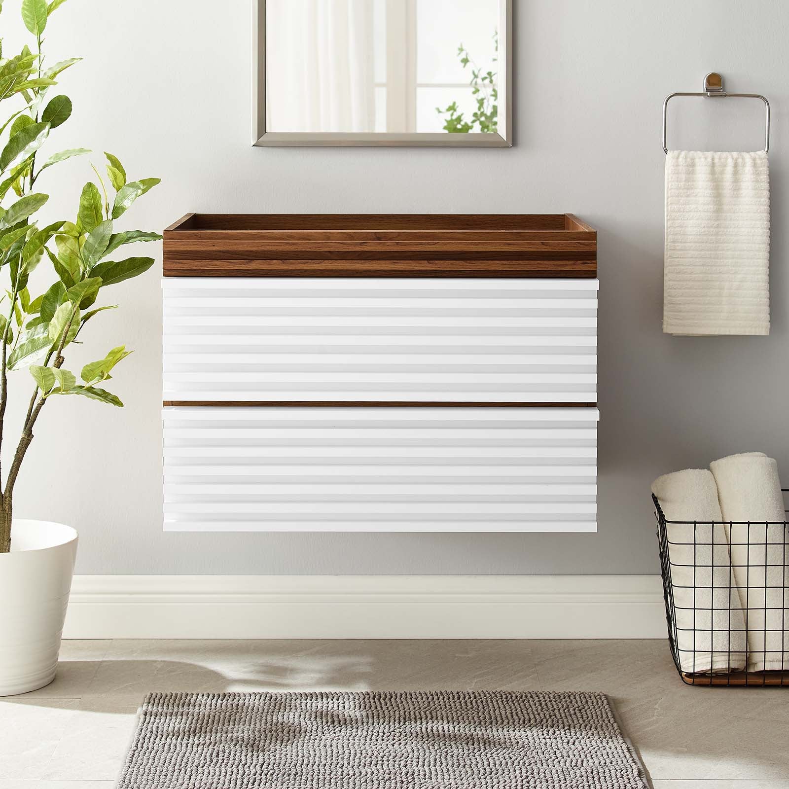 Render 30" Wall-Mount Bathroom Vanity By Modway - EEI-4850 | Bathroom Accessories | Modishstore - 49