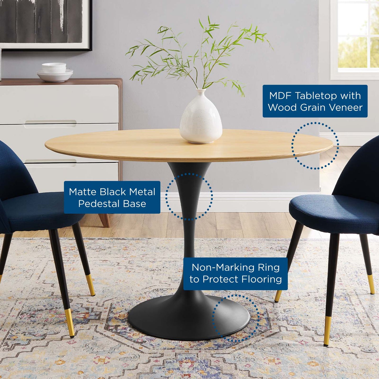 Lippa 48" Wood Oval Dining Table By Modway - EEI-4863 | Dining Tables | Modishstore - 5