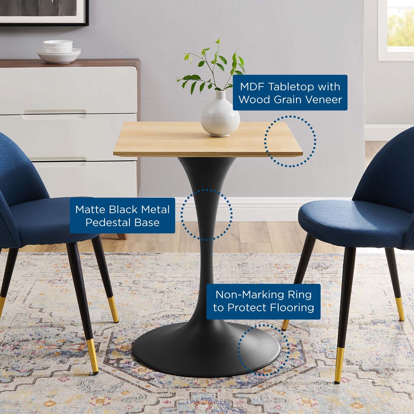 Lippa 24" Wood Square Dining Table By Modway - EEI-4864 | Dining Tables | Modishstore - 11