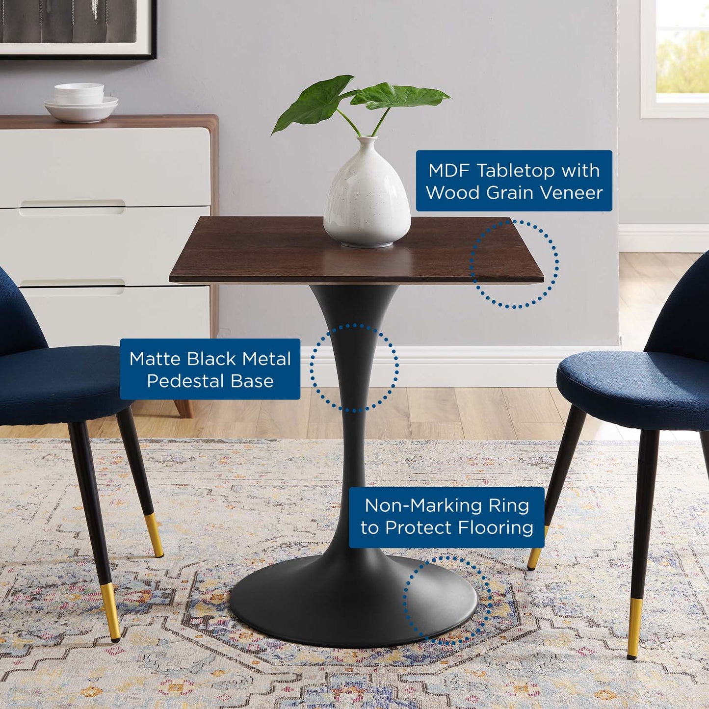 Lippa 28" Wood Square Dining Table By Modway - EEI-4865 | Dining Tables | Modishstore - 6