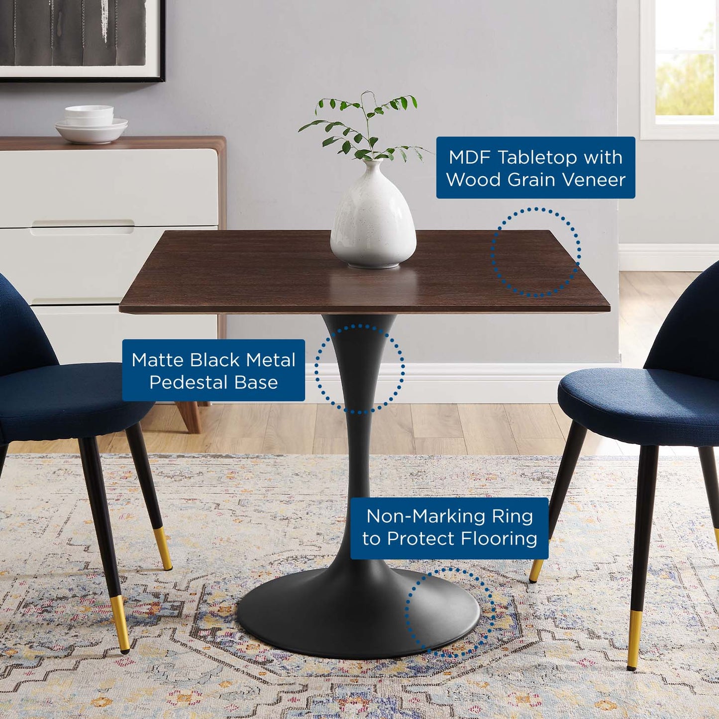 Lippa 36" Wood Square Dining Table By Modway - EEI-4866 | Dining Tables | Modishstore - 6