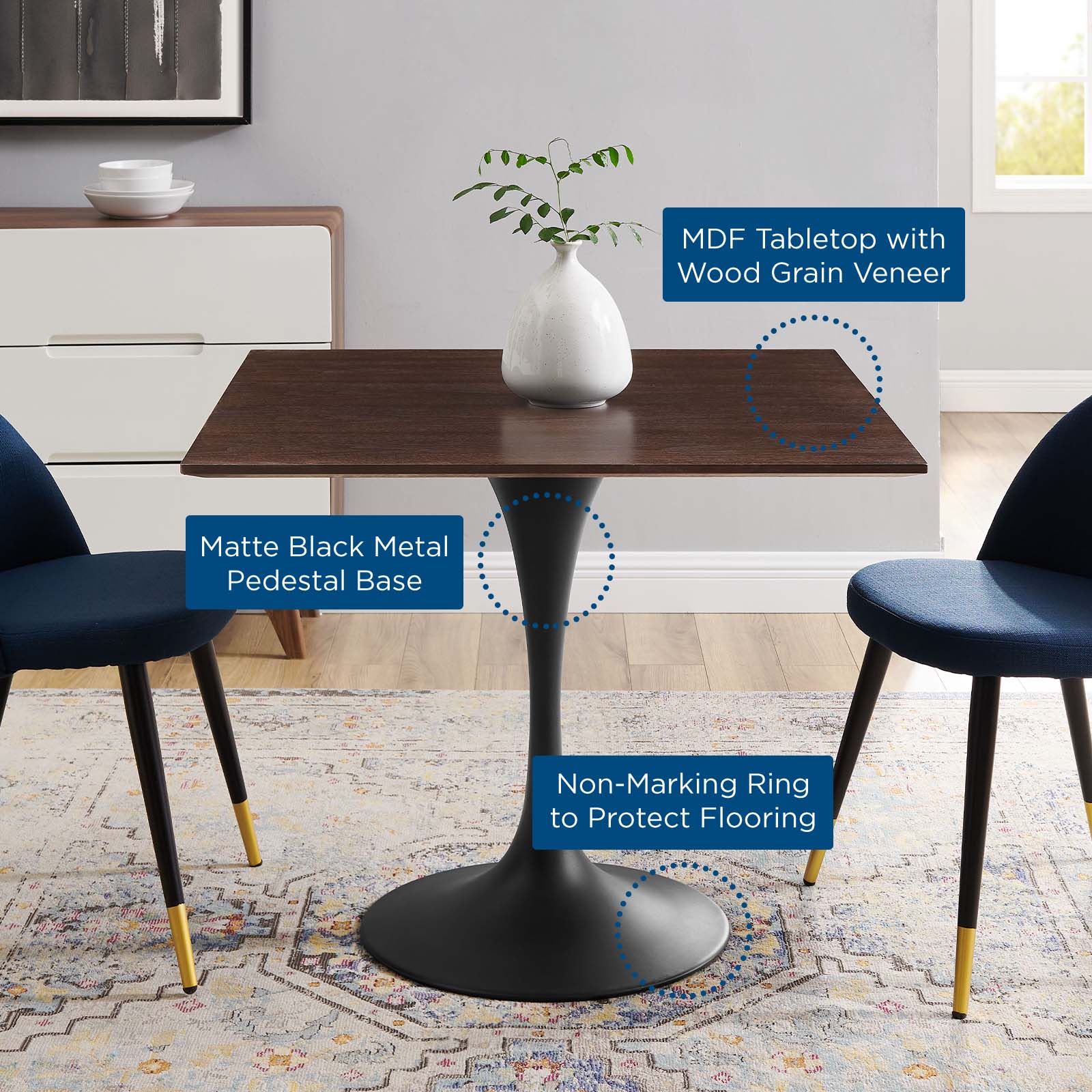 Lippa 36" Wood Square Dining Table By Modway - EEI-4866 | Dining Tables | Modishstore - 6