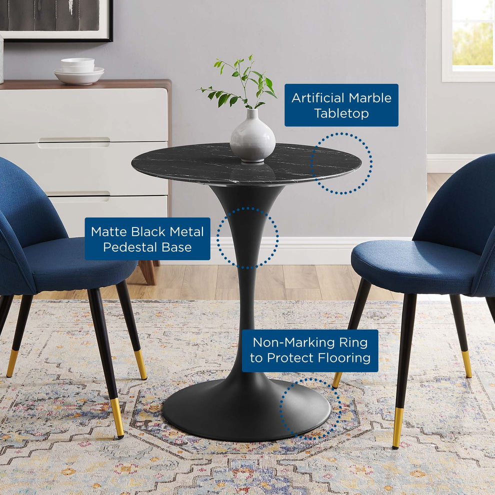 Lippa 28" Artificial Marble Dining Table By Modway - EEI-4867 | Dining Tables | Modishstore - 5