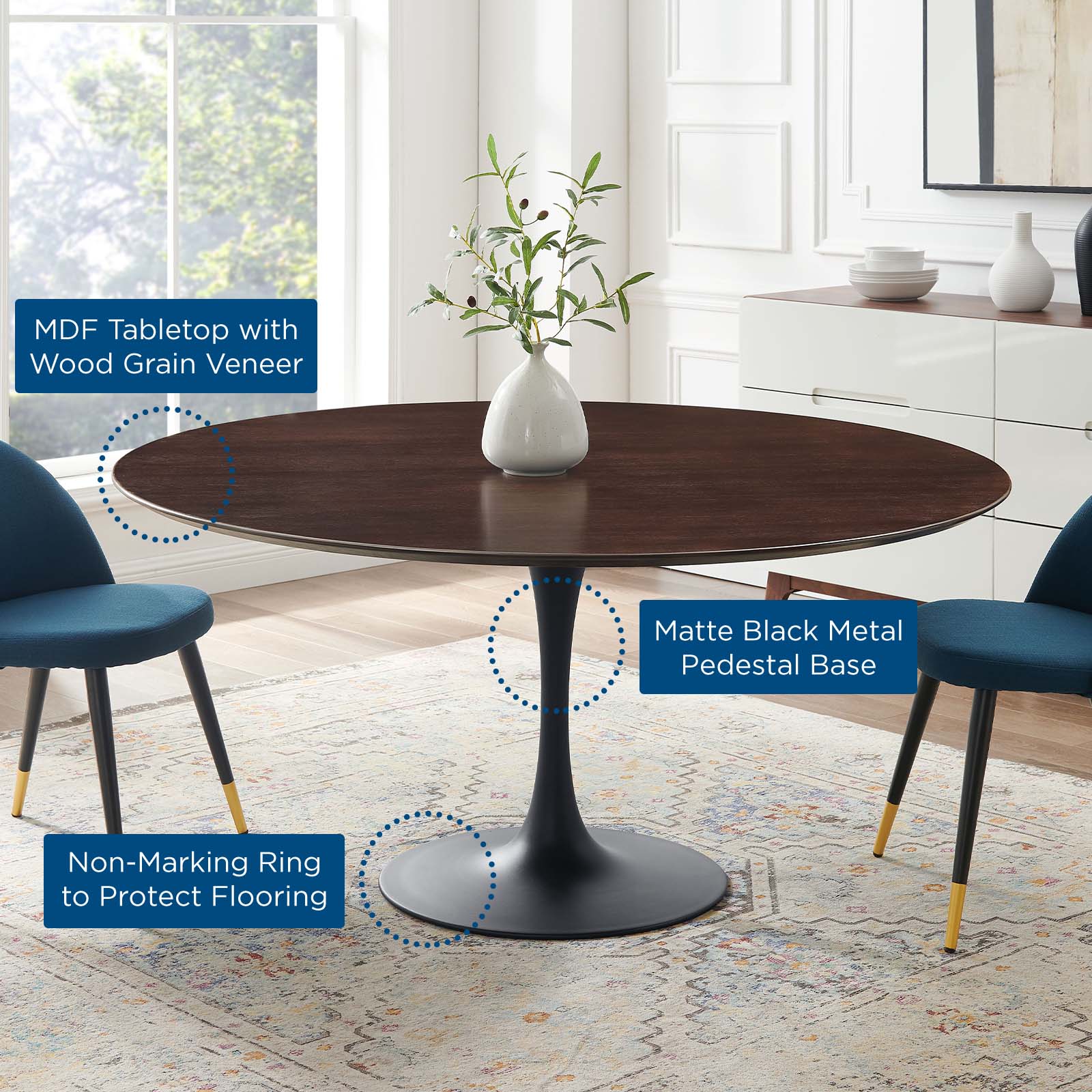 Lippa 60" Wood Dining Table By Modway - EEI-4873 | Dining Tables | Modishstore - 6