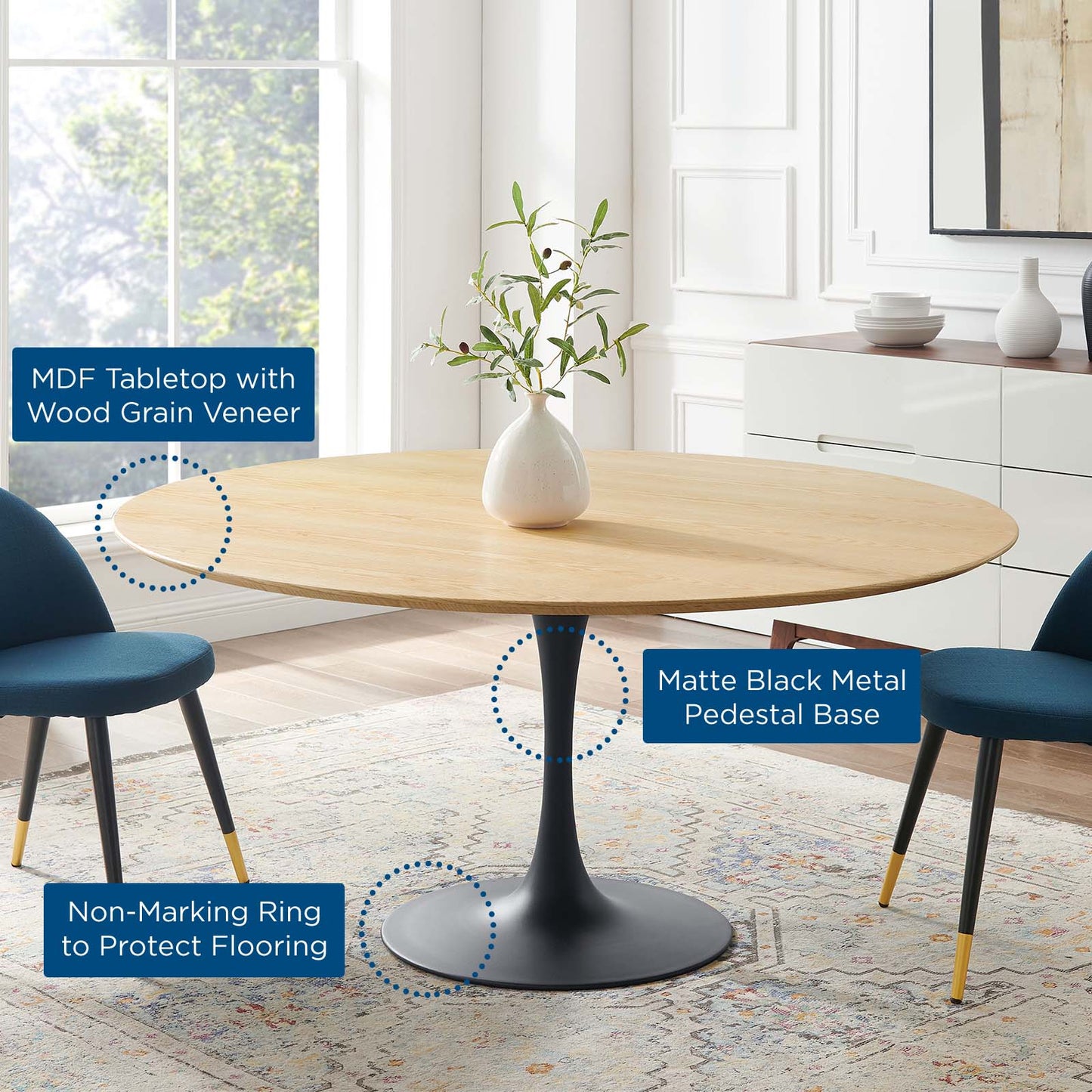 Lippa 60" Wood Dining Table By Modway - EEI-4873 | Dining Tables | Modishstore - 16