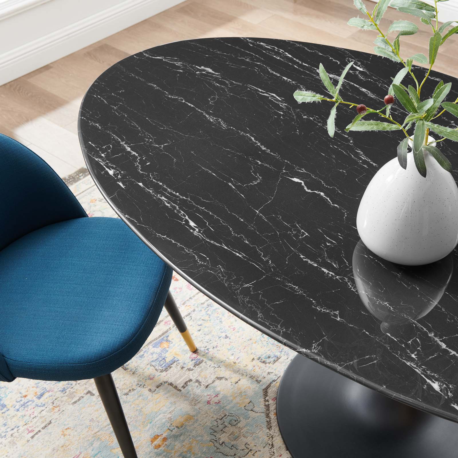 Lippa 60" Artificial Marble Oval Dining Table By Modway - EEI-4881 | Dining Tables | Modishstore - 2
