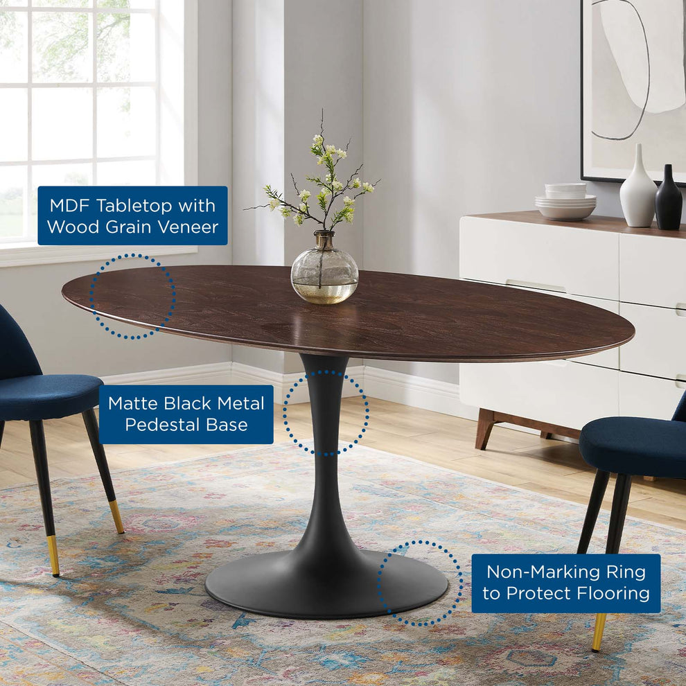 Lippa 78" Wood Oval Dining Table By Modway - EEI-4888 | Dining Tables | Modishstore - 6