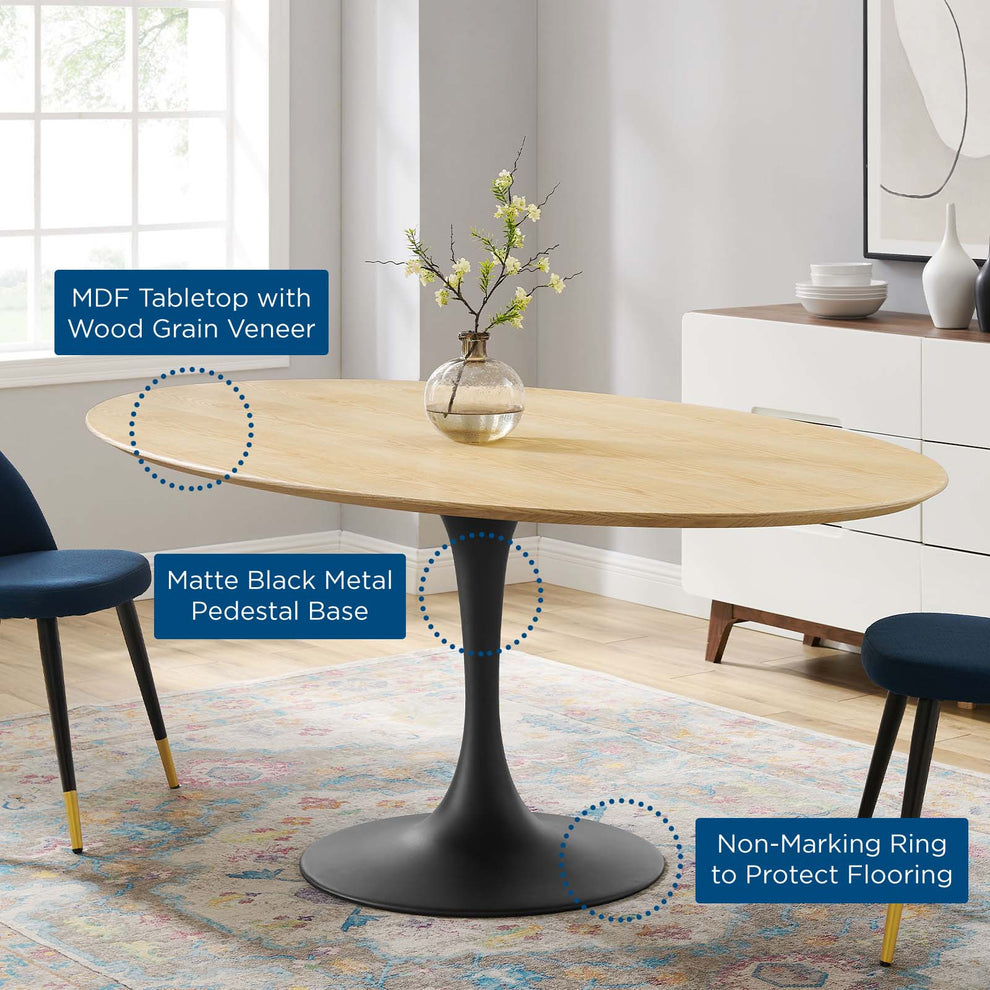 Lippa 78" Wood Oval Dining Table By Modway - EEI-4888 | Dining Tables | Modishstore - 18