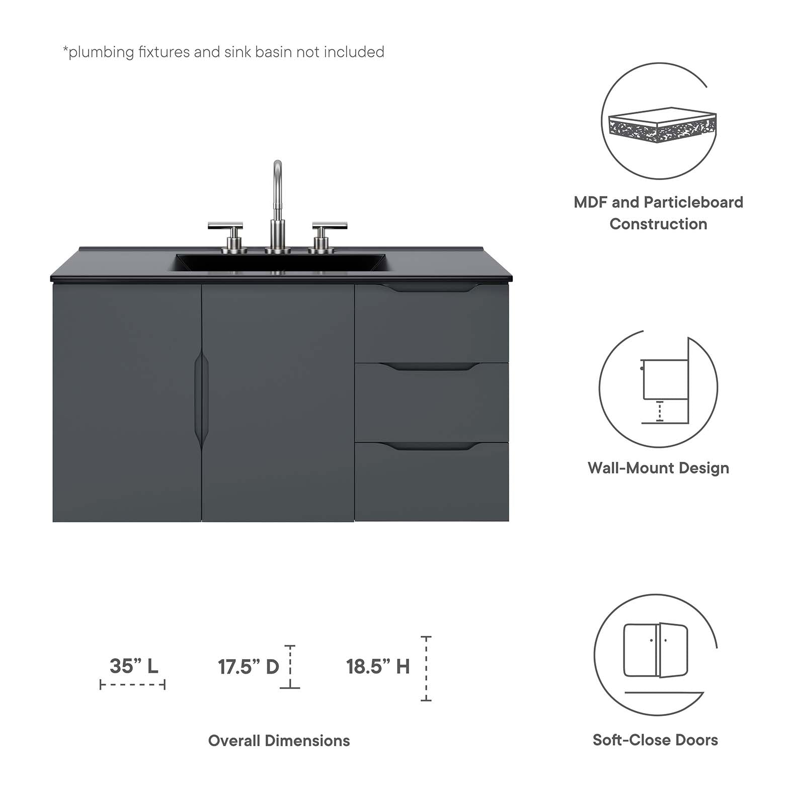 Vitality 36" Bathroom Vanity Cabinet (Sink Basin Not Included) By Modway - EEI-4894 | Bathroom Accessories | Modishstore - 8