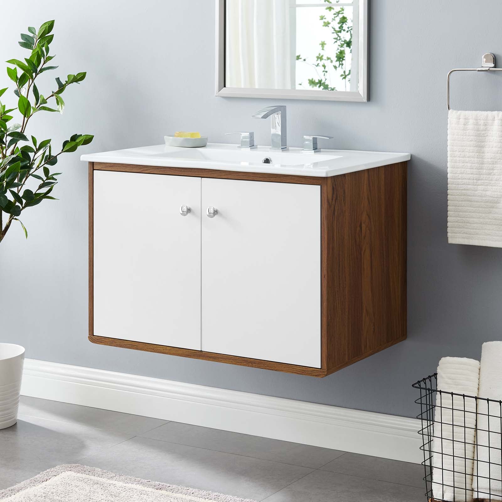 Modway Transmit 30" Wall-Mount Bathroom Vanity - EEI-4898 | Bathroom Accessories | Modishstore - 1