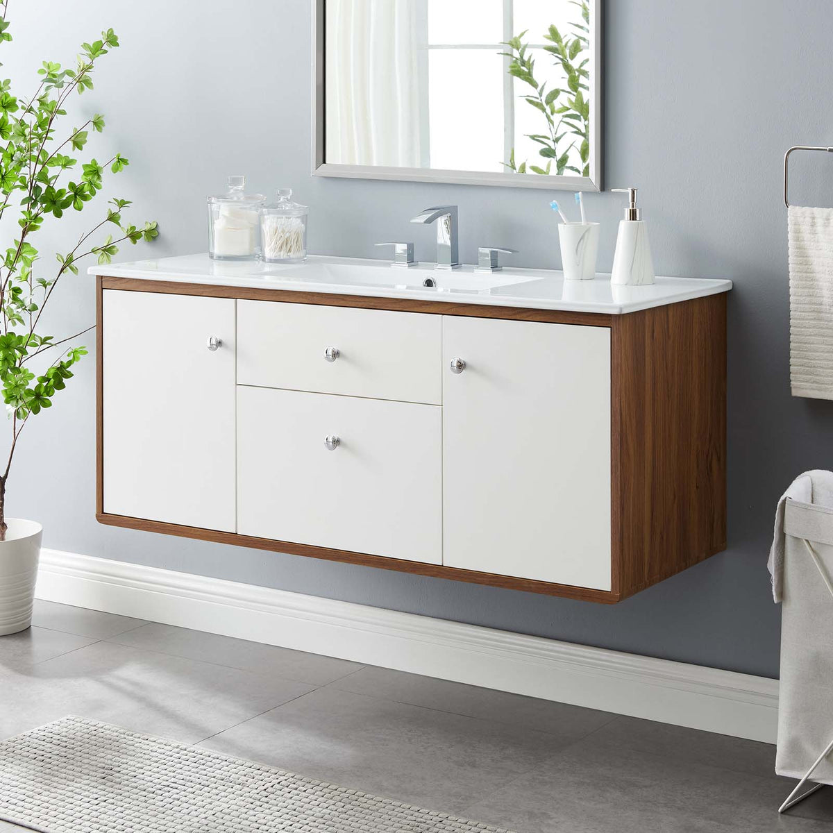 Modway Transmit 48" Wall-Mount Bathroom Vanity - EEI-4900 | Bathroom Accessories | Modishstore - 1