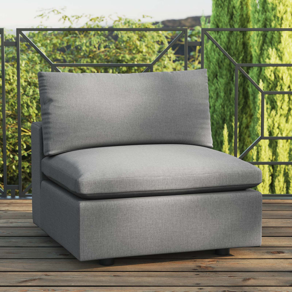 Commix Overstuffed Outdoor Patio Armless Chair By Modway - EEI-4902 | Outdoor Chairs | Modishstore - 1
