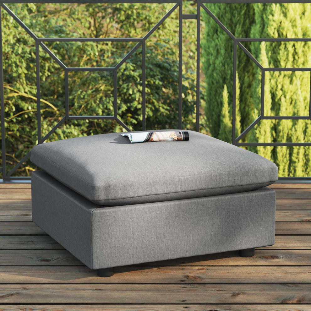 Commix Overstuffed Outdoor Patio Ottoman By Modway - EEI-4903 | Outdoor Ottomans | Modishstore - 1