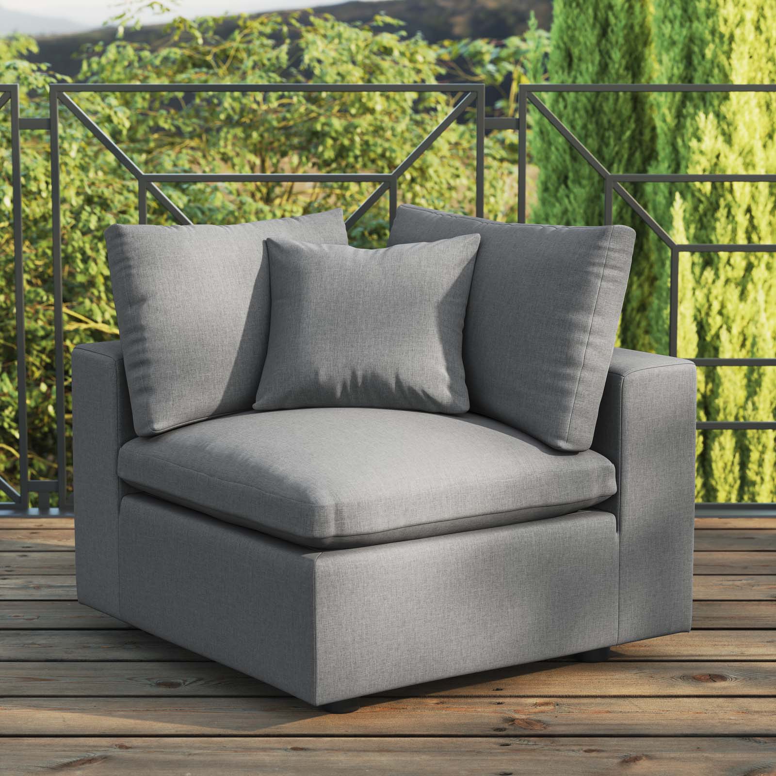 Modway Commix Overstuffed Outdoor Patio Corner Chair - EEI-4904 | Outdoor Sofas, Loveseats & Sectionals | Modishstore - 1
