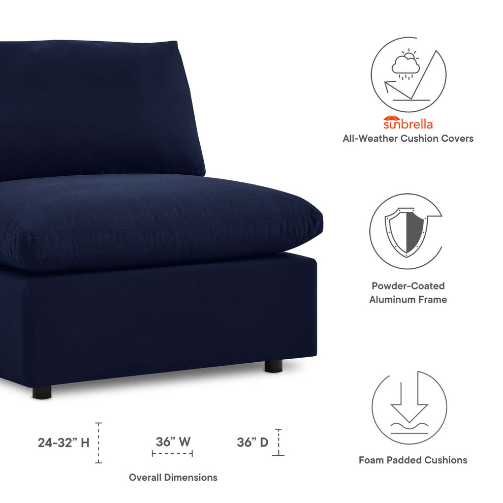 Modway Commix Sunbrella® Outdoor Patio Armless Chair - EEI-4905 | Outdoor Sofas, Loveseats & Sectionals | Modishstore - 7