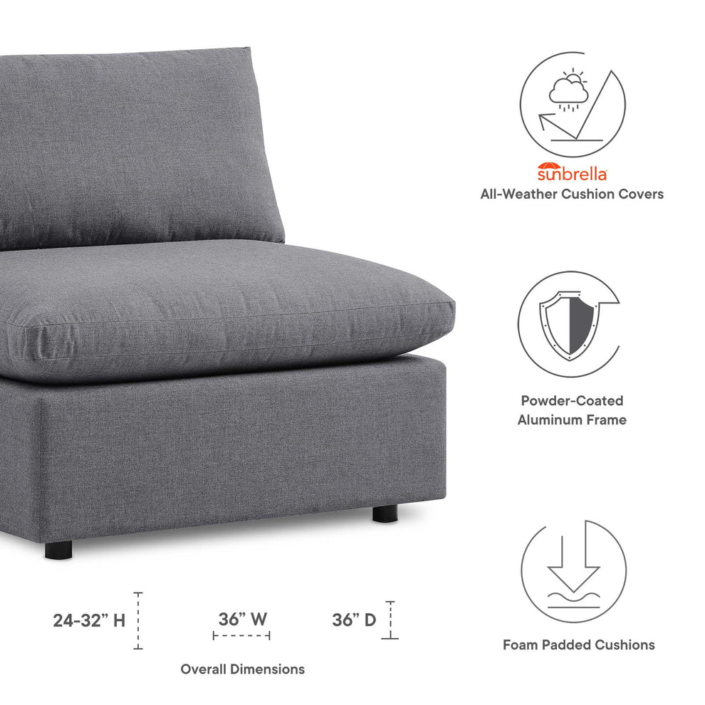 Modway Commix Sunbrella® Outdoor Patio Armless Chair - EEI-4905 | Outdoor Sofas, Loveseats & Sectionals | Modishstore - 14