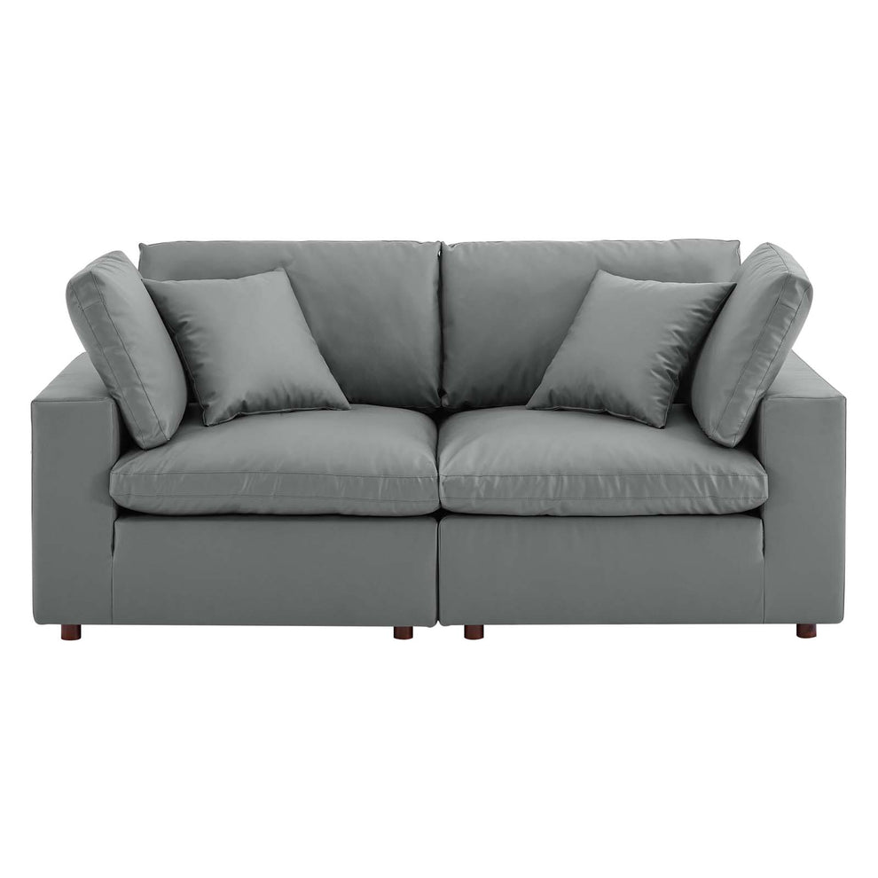 Modway Commix Down Filled Overstuffed Vegan Leather Loveseat - EEI-4913 | Loveseats | Modishstore - 2