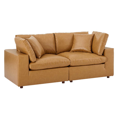 Modway Commix Down Filled Overstuffed Vegan Leather Loveseat - EEI-4913 | Loveseats | Modishstore - 4