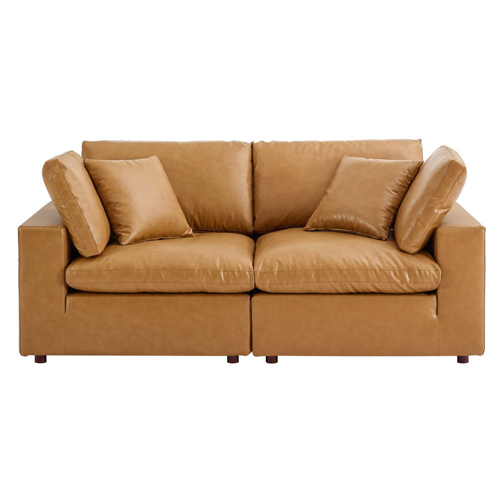 Modway Commix Down Filled Overstuffed Vegan Leather Loveseat - EEI-4913 | Loveseats | Modishstore - 5