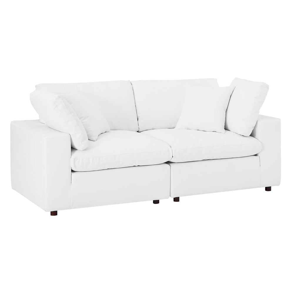 Modway Commix Down Filled Overstuffed Vegan Leather Loveseat - EEI-4913 | Loveseats | Modishstore - 7