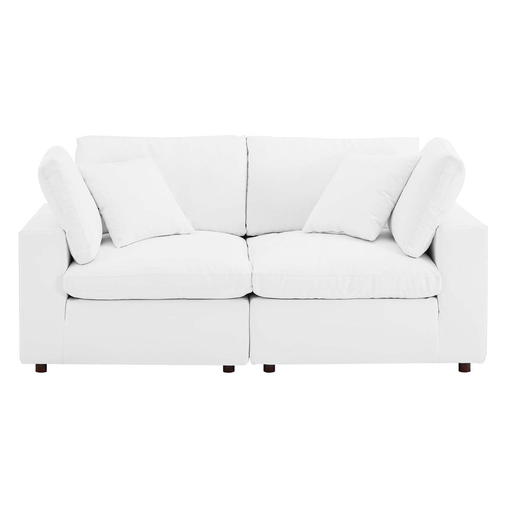Modway Commix Down Filled Overstuffed Vegan Leather Loveseat - EEI-4913 | Loveseats | Modishstore - 8
